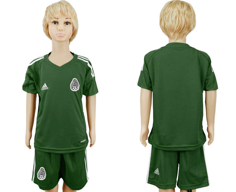 Mexico Army Green Goalkeeper Youth 2018 FIFA World Cup Soccer Jersey