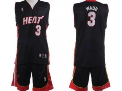 Miami Heat #3 Wade Black Suit