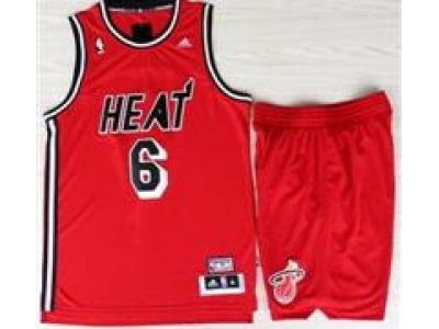 Miami Heat #6 LeBron James Red(Hardwood Classics Revolution 30 Swingman)Suits