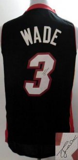 Miami Heat Revolution 30 Autographed 3 Dwyane Wade Black Stitched NBA Jersey