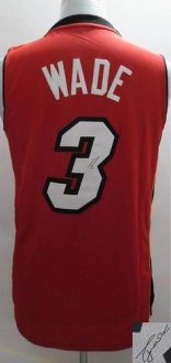 Miami Heat Revolution 30 Autographed 3 Dwyane Wade Red Stitched NBA Jersey