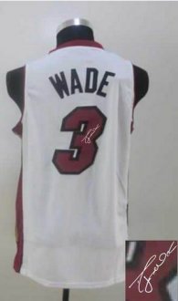 Miami Heat Revolution 30 Autographed 3 Dwyane Wade White Stitched NBA Jersey