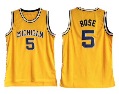 Michigan Wolverines 5 Jalen Rose Gold College Basketball Jersey