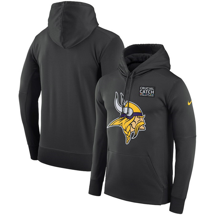 Minnesota Vikings Anthracite  Crucial Catch Performance Hoodie