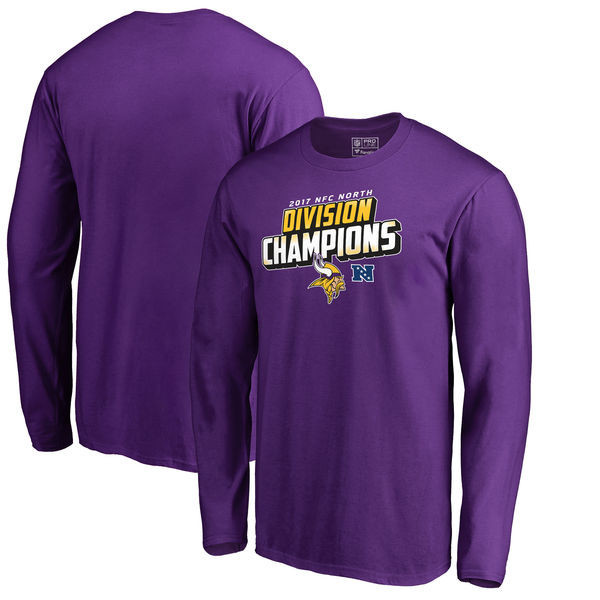 Minnesota Vikings NFL Pro Line by Fanatics Branded 2017 NFC North Division Champions Long Sleeve T Shirt Purple