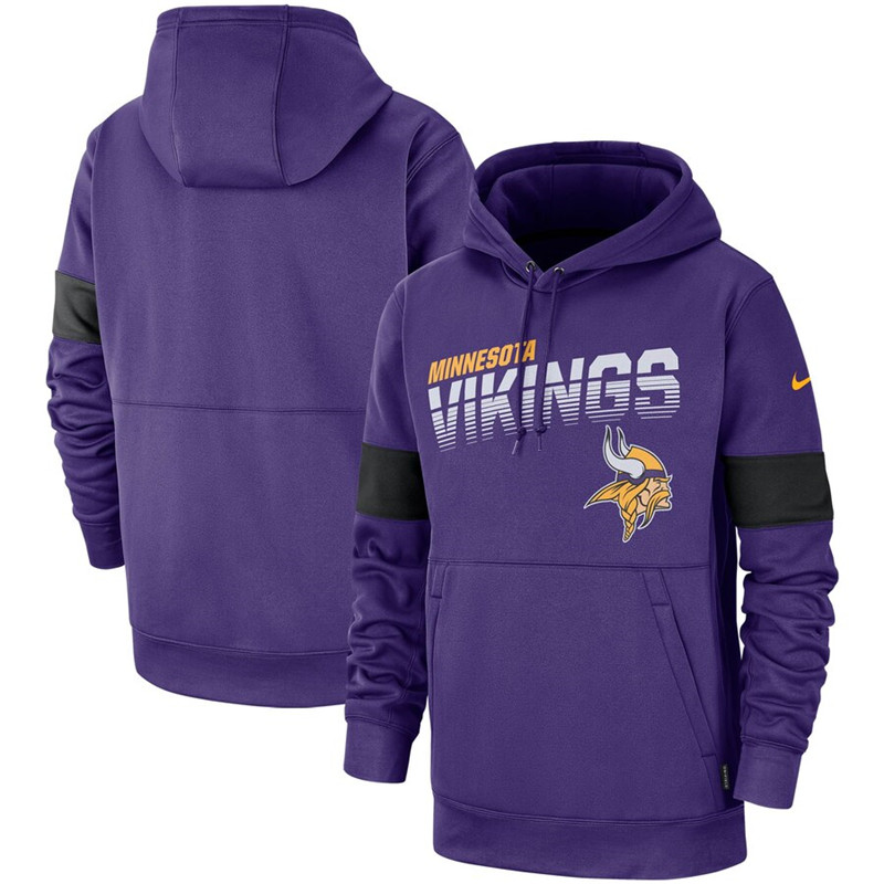 Minnesota Vikings Nike Sideline Team Logo Performance Pullover Hoodie Purple
