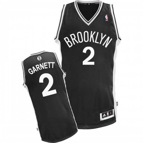 NBA Brooklyn Nets 2 Kevin Garnett Authentic Road Black Jersey