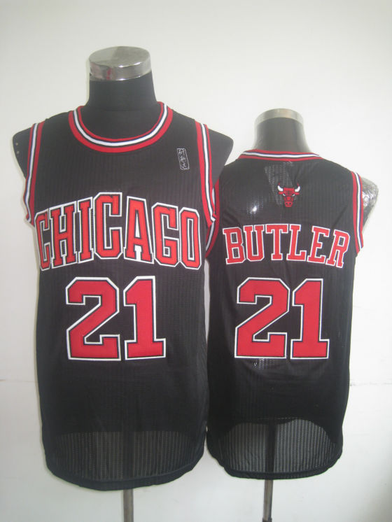 NBA Chicago Bulls 21 Jimmy Butler Authentic Black Jersey