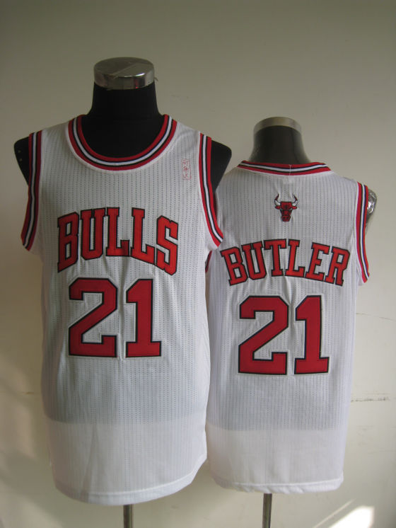 NBA Chicago Bulls 21 Jimmy Butler Authentic White Jersey