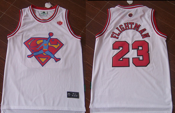 NBA Chicago Bulls 23 Flightman Michael Jordan White Jersey