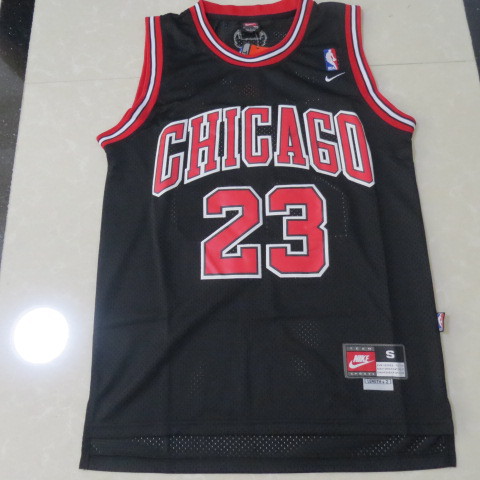 NBA Chicago Bulls 23 Michael Jordan New Revolution 30 Swingman Black White Number Jersey