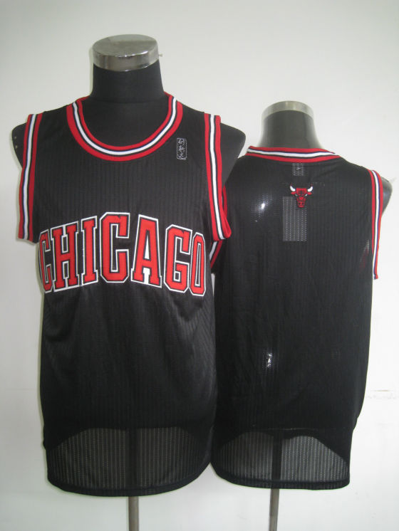 NBA Chicago Bulls Blank Authentic Black Jersey