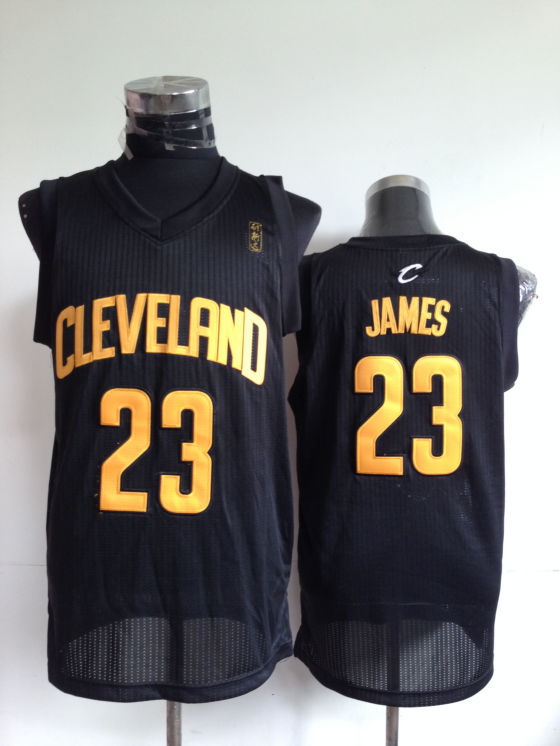 NBA Cleveland Cavaliers 23 Lebron James Authentic Black Jersey