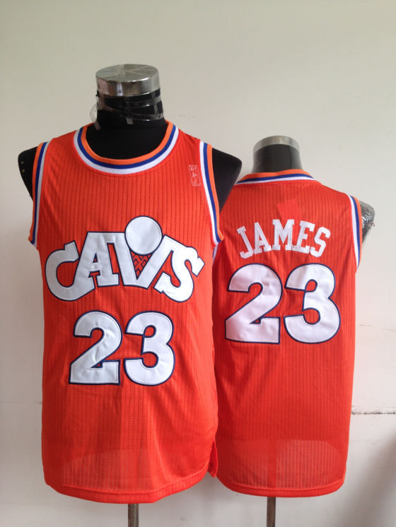 NBA Cleveland Cavaliers 23 Lebron James Cavs Authentic Throwback Orange Jersey