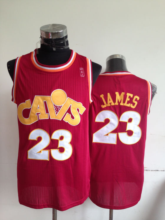 NBA Cleveland Cavaliers 23 Lebron James Cavs Authentic Throwback Red Jersey