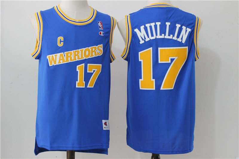 NBA Golden State Warriors 17 Chris Mullin Soul Swingman Blue Jersey