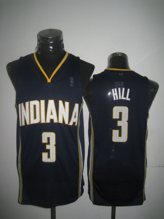 NBA Indiana Pacers 3 George Hill Authentic Road Blue Jersey