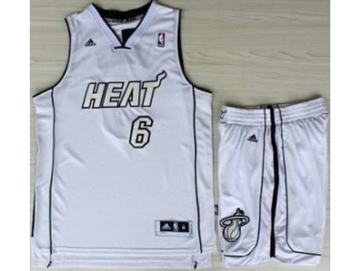 NBA Miami Heat #6 LeBron James White Silver Number (Revolution 30)Suits