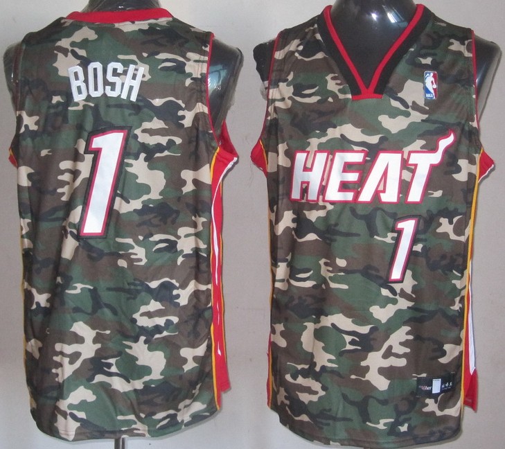 NBA Miami Heat 1 Chris Bosh Swingman Fashion Camouflage Camo Jersey