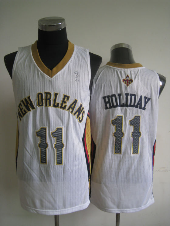 NBA New Orleans Pelicans 11 Jrue Holiday Authentic Home White Jersey