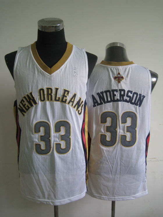 NBA New Orleans Pelicans 33 Chris Andersen Authentic Home White Jersey