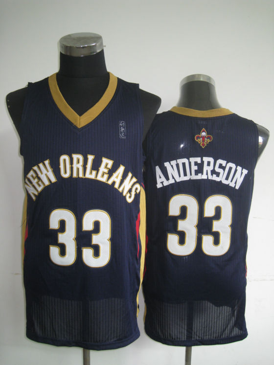 NBA New Orleans Pelicans 33 Chris Andersen Authentic Road Blue Jersey