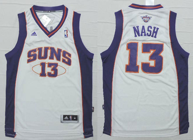 NBA Phoenix Suns 13 Steve Nash New Rev30 Swingman Throwback White Jerseys