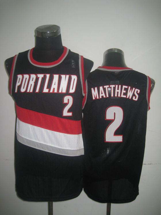 NBA Portland Trail Blazers 2 Wesley Matthews Authentic Black Jersey56856