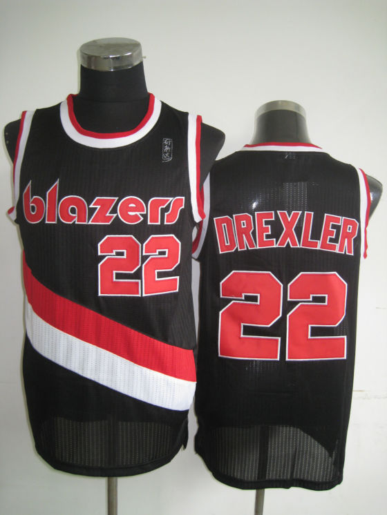 NBA Portland Trail Blazers 22 Clyde Drexler Authentic Black Jersey