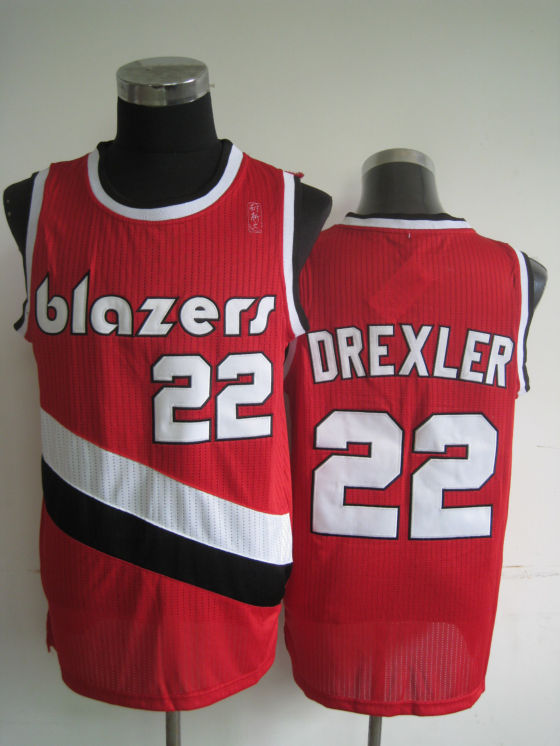 NBA Portland Trail Blazers 22 Clyde Drexler Authentic Red Jersey