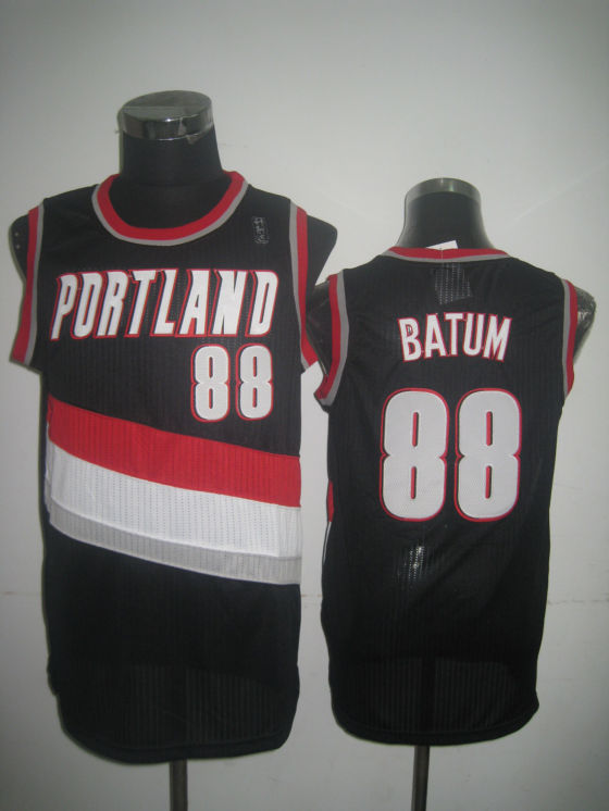 NBA Portland Trail Blazers 88 Nicolas Batum Authentic Black Jersey92822