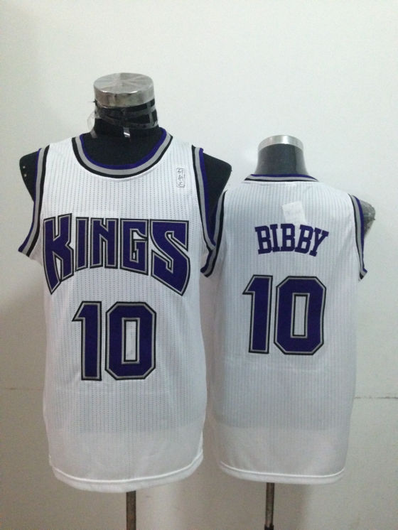 NBA Sacramento Kings 10 Mike Bibby Authetic White Jersey
