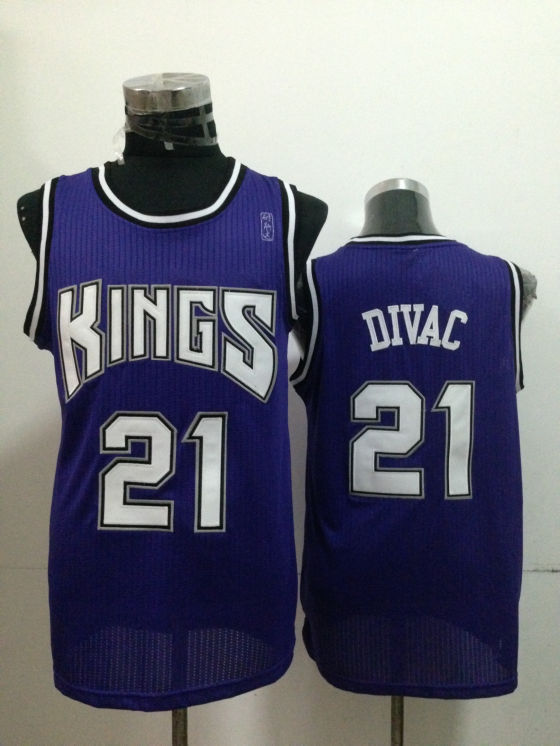 NBA Sacramento Kings 21 Vlade Divac Authetic Purple Jersey