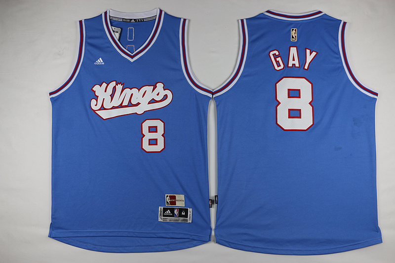 NBA Sacramento Kings 8 Rudy Gay Throwback Blue Jersey