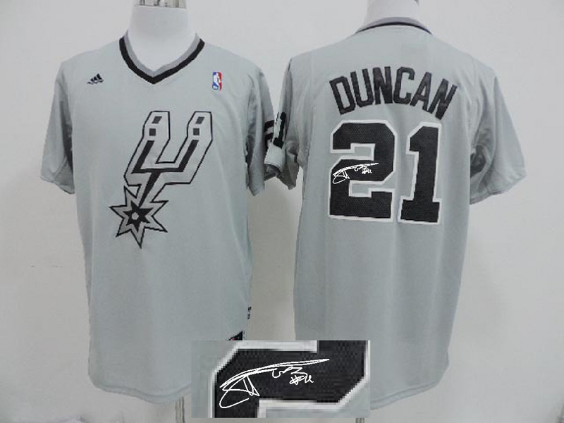 NBA Signed San Antonio Spurs 21 Tim Duncan Autographed 2013 Christmas Day Fashion Swingman Jersey