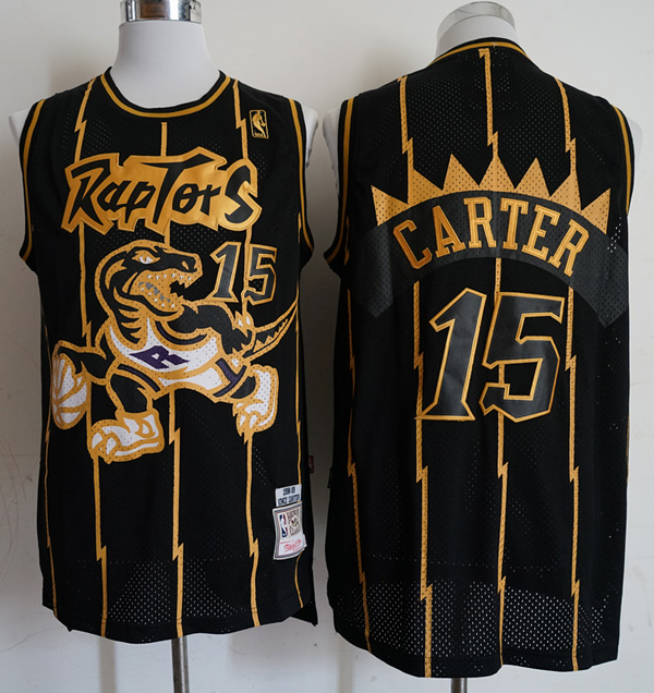 NBA Toronto Raptors #15 Vince Carter New Revolution 30 Swingman Soul Throwback Gold Jersey