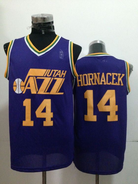 NBA Utah Jazz 14 Jeff Hornacek Authentic Purple Jersey