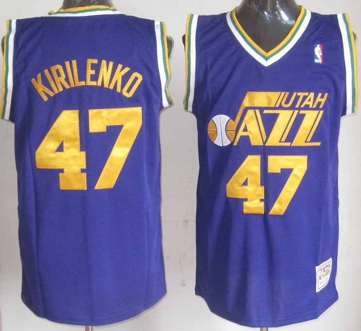 NBA Utah Jazz 47 Andrei Kirilenko Swingman Throwback Soul Purple Jersey