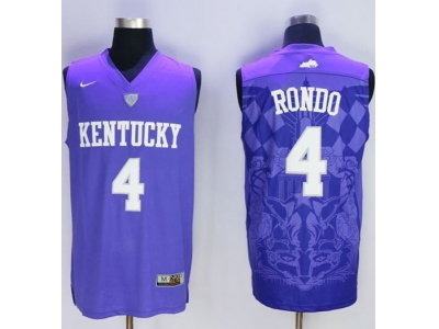 NCAA Kentucky Wildcats 4 Rajon Rondo Blue Basketball Stitched Jersey