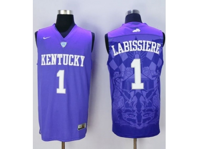 NCAA Men Kentucky Wildcats 1 Skal Labissiere Blue Basketball Stitched Jersey