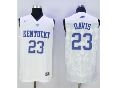 NCAA Men Kentucky Wildcats 23 Anthony Davis White Basketball Stitched Jersey