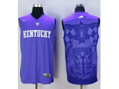 NCAA Men Kentucky Wildcats Blank Blue Basketball Stitched Jersey