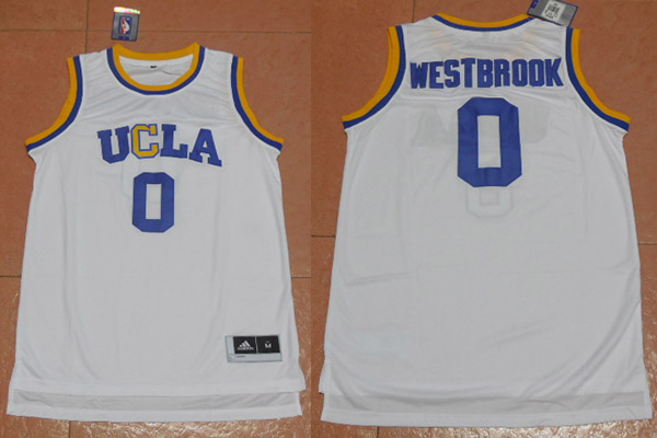 NCAA UCLA Bruins 0 Russell Westbrook White Basketball Stitched NCAA Jersey