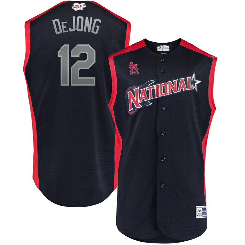 National League 12 Paul DeJong Navy Youth 2019 MLB All Star Game Workout Player Jersey