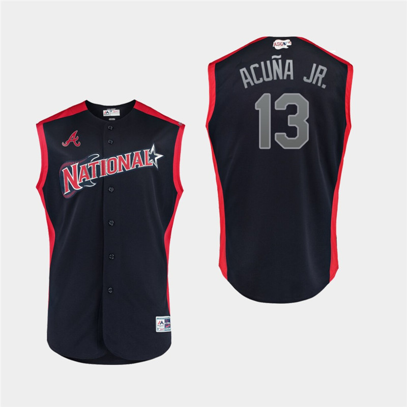 National League 13 Ronald Acuna Jr. Navy Youth 2019 MLB All Star Game Player Jersey