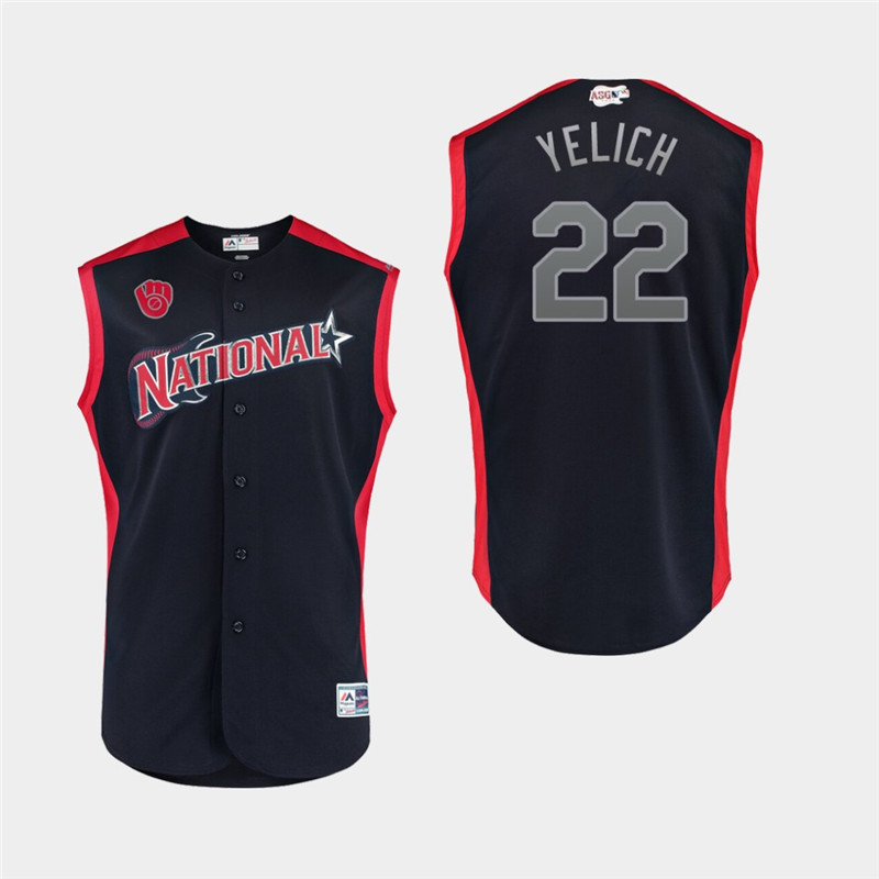 National League 22 Christian Yelich Navy Youth 2019 MLB All Star Game Player Jersey