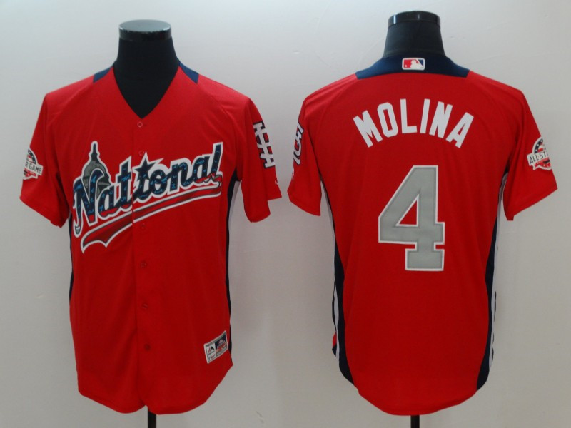 National League 4 Yadier Molina Red 2018 MLB All Star Game Home Run Derby Jersey