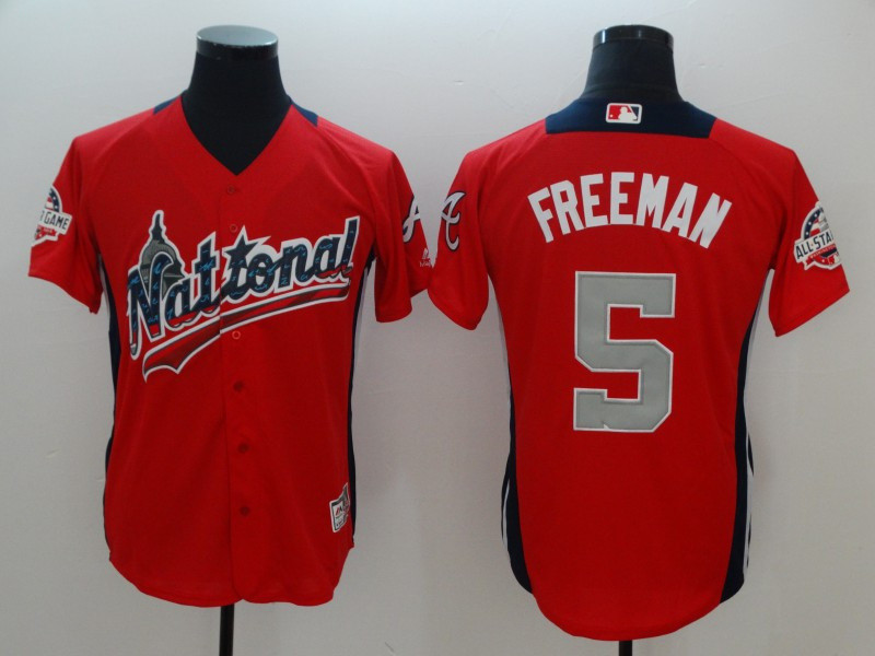 National League 5 Freddie Freeman Red 2018 MLB All Star Game Home Run Derby Jersey