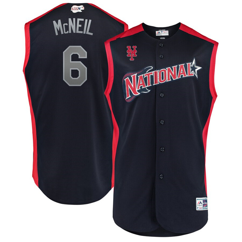 National League 6 Jeff McNeil Navy 2019 MLB All Star Game Workout Player Jersey