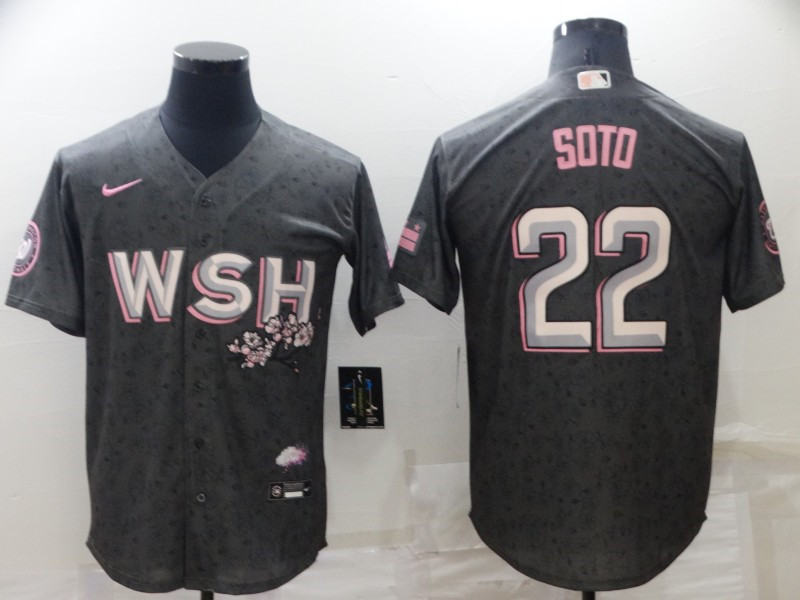 Nationals 22 Juan Soto Gray Nike 2022 City Connect Cool Base Jersey